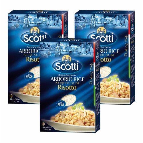 3x Riso Scotti Reis 'Arborio', 1000 g